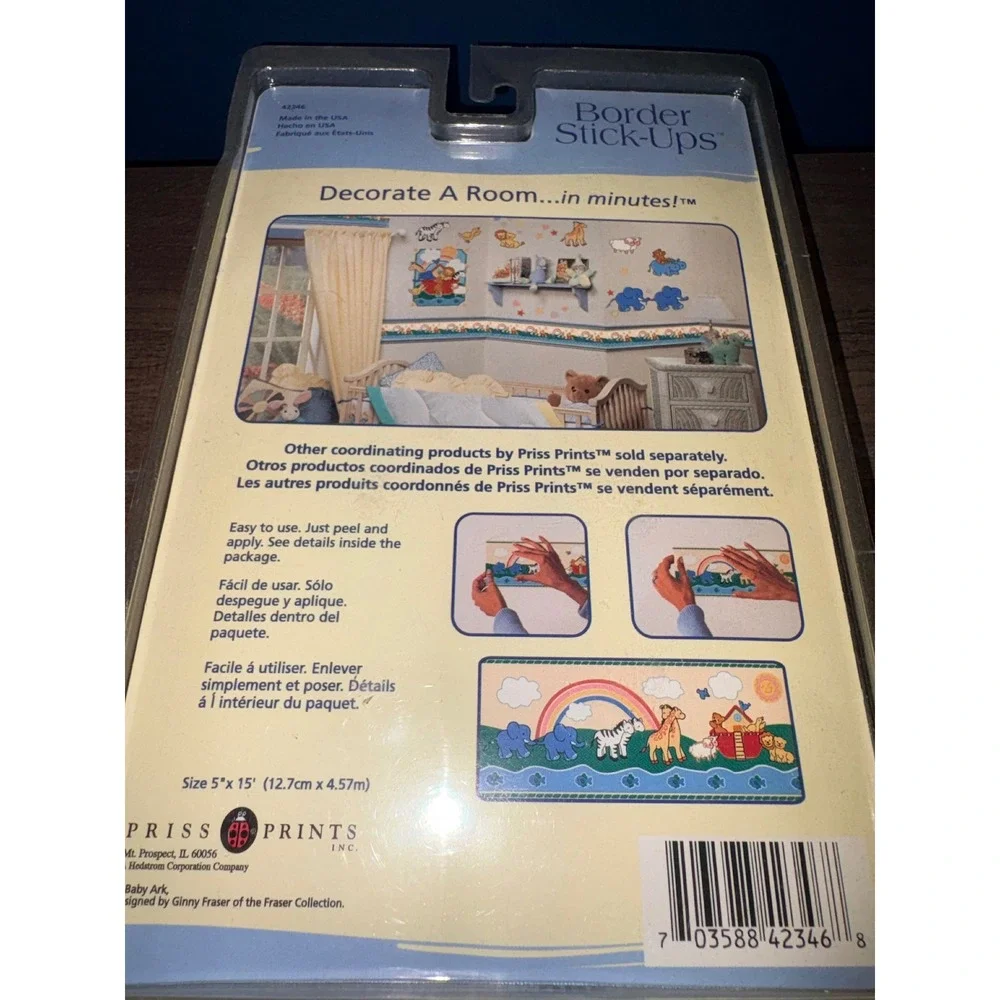 Priss Prints Babys Ark Border Stick-Ups Noahs Ark Nursery Decor 42346 Lot of 3‎
